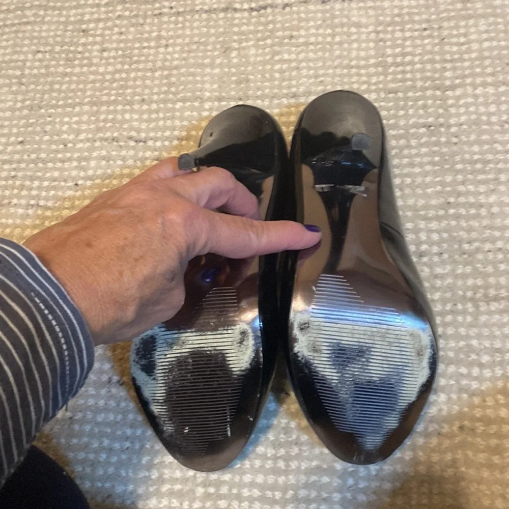 ❤️❤️Steve Madden Trinite leather black heels size 7 great condition! - Picture 6 of 7